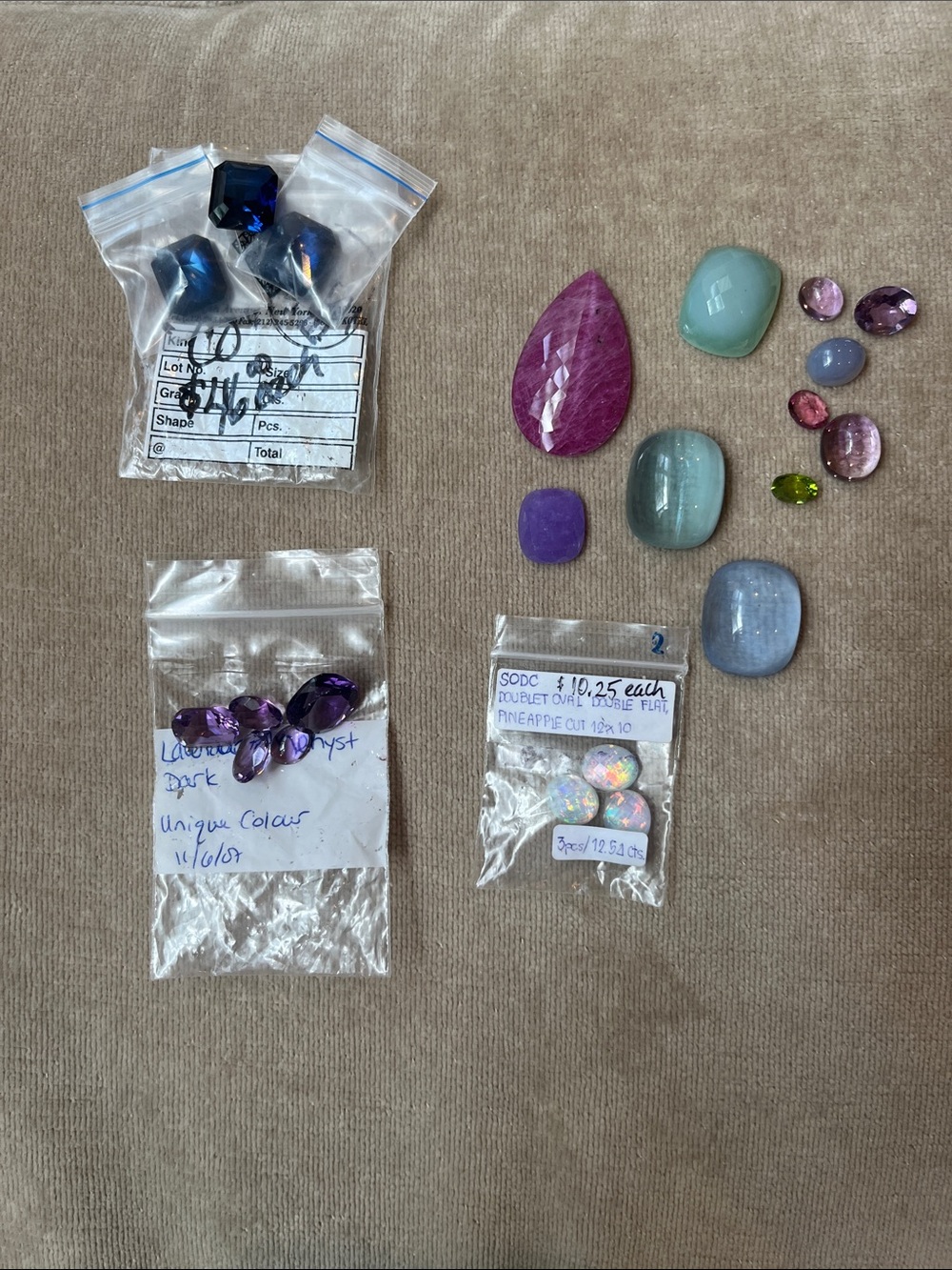 Multi-Color Gemstones Mixed Lot Jewelry Making - Purple, Teal, Pink, Blue